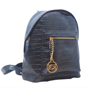 New bebe Los Angeles Rena Croco Gold accent Small backpack